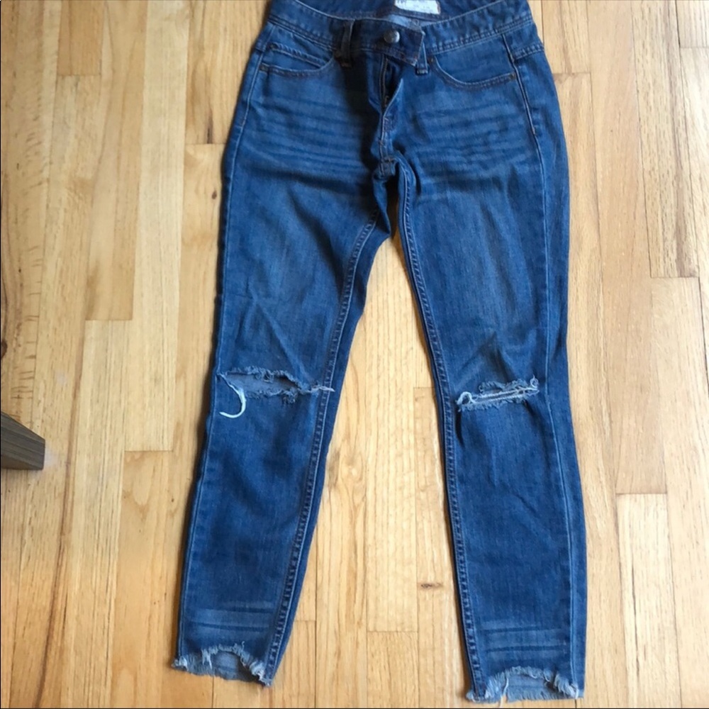 Free People ripped ankle jeans